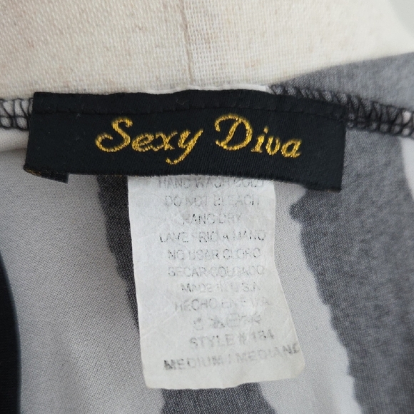 Sexy Diva Black and White Striped Maxi Dress Size M - Picture 5 of 6